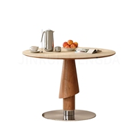 Mesa de Comedor Extensible de Estilo Vintage Jinruishengda con Superficie de Piedra |   Mesa Plegable Ovalada de Doble Uso para Hogares Pequeños