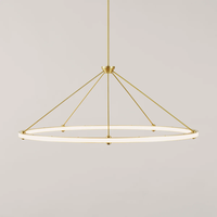 Moderner Einfacher Stahl-Acryl-Ring LED-Kronleuchter Kreisförmige Pendelleuchte für Kücheninsel Esszimmer Heim-Dekorationsbeleuchtung