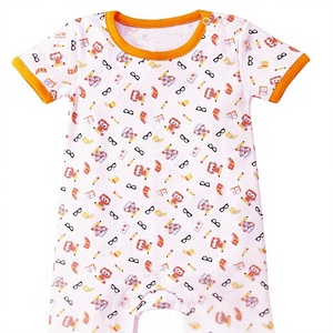 Vente en gros directe usine : Combinaison longue pour bébé en coton biologique OCS infusé au bambou, imprimée sérigraphiée, 100% coton biologique - Product Image 1