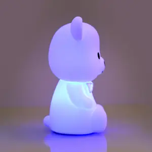 Veilleuse bebek yatağı lamba 3D Panda silikon Led çocuklar gece lambası