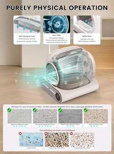 APP inteligente controlado auto-limpeza automática Cat Litter Box grande 65L + 9L plástico capacidade 10kg peso - Product Image 5