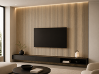 Panneaux muraux acoustiques modernes en bois MDF naturel Akupanels, panneaux décoratifs d'isolation phonique, design graphique, marque FC pour hôtel