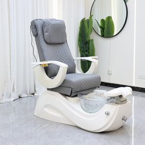 High Quality Nail Salon Equipment <b>Grey</b> Leather Salon Foot Spa <b>Chair</b> Luxury No Plumbing Electric Massage Pedicure <b>Chair</b> for Salon - Product Image 1