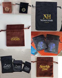 Bolsa de Terciopelo Negra Personalizada con Logotipo 2700356, Bolsa de Regalo Suave con Cordón, Bolsa de Joyería de Terciopelo para Promoción - Product Image 2