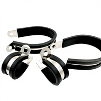 Collier de serrage en acier au carbone zingué avec revêtement en caoutchouc pour tuyau hydraulique, amortisseur de vibrations en EPDM, fixation industrielle