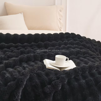 Couverture en fausse fourrure douillette pour canapé, couverture en peluche rayée confortable et chaude pour canapé, chambre à coucher, salon, 50 * 60 pouces