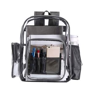 OEM Custom Heavy Duty <b>Clear</b> <b>Backpack</b> Stadium Approved PVC for School Work Sport Travel - Product Image 1