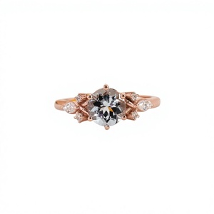 Natural Aquamarine Ring 925 Sterling Silver & Solid Gold Fine Jewelry OEM ODM Wholesale Supplier - Product Image 1