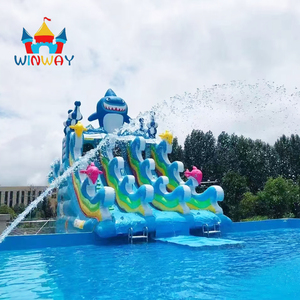 Bán buôn trượt nước <span class=keywords><strong>Inflatable</strong></span> với <span class=keywords><strong>Gaint</strong></span> hồ bơi cầu vồng Panda cá mập Gấu bắc cực chủ đề Combo cho mùa hè vui vẻ và chơi ngoài trời - Product Image 3