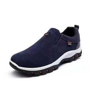 Sporty Slip-On Sneakers Black <b>Round</b> Toe Breathable Synthetic Upper Rubber Outsole EVA Midsole All Seasons - Product Image 2