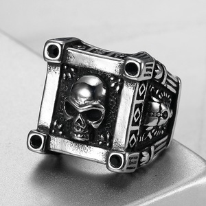 Moda Jóias Punk Declaração de Casamento Anel de Aço Inoxidável Do Crânio Do Vintage para Homens Cocktail Party Gift Size 7-15 - Product Image 2