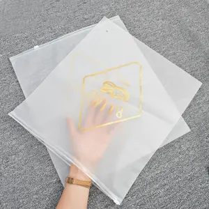 Emballage de vêtements recyclés, sac refermable en plastique transparent, emballage zippé pour sacs en tissu à fermeture éclair avec trou