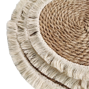 حصير مكان بوهيمي مخصص مفارش منسوجة للبيع بالجملة حصير للأعشاب البحرية - Product Image 3