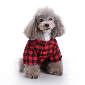 Atacado Luxo Verão Pet Outfit para Cães Pequenos Gatos Xadrez Vermelho Impressão Macacão <span class=keywords><strong>Khaki</strong></span> Poliéster Macacão Calças Moderno Simples para - Product Image 2