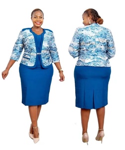 Trajes de Falda de Lana Tejida para Mujer, Listos para Enviar, con Estampado Floral y Botones, en Guangdong, China - Product Image 4