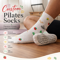 Chaussettes de yoga et de Pilates personnalisées à faible MOQ avec logo, antidérapantes, en jacquard, respirantes, en coton, pour femmes, pour studio