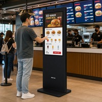 Kiosco de Autoservicio de 55 Pulgadas con Pantalla Táctil para Pedidos de Comida en Restaurantes