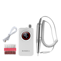 Machine à ongles professionnelle sans fil portable 50W blanche rechargeable avec moteur brossé en ABS, 45000 tr/min, kit de perceuse à ongles sans fil US