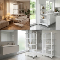 Étagère de rangement pliable en acier inoxydable, type autoportant, détachable, pour salle de bain, cuisine, salon, armoire, garage, chaussures