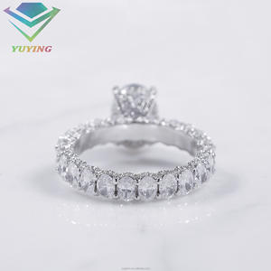 리얼 18K 골드 CVD 랩 다이아몬드 D VVS 타원형 컷 IGI 인증 다이아몬드 반지 여성용 웨딩/기념일 고급 보석 디자인 - Product Image 4