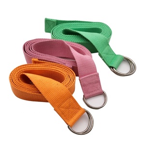 Ins vente chaude personnalisé réglable double <span class=keywords><strong>D</strong></span> anneau coton yoga étirage sangle bande de fitness ceinture - Product Image 4