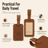 Étiquette de bagage en cuir véritable personnalisée, porte-passeport de luxe, étiquette nominative pour valise, ensemble cadeau haut de gamme, fournisseur