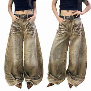 Vintage Washed Wide Leg <b>Jeans</b> Ripped Denim <b>Baggy</b> Pants <b>for</b> <b>Women</b> - Product Image 1