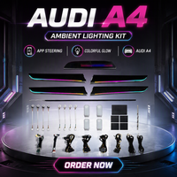 Lumière ambiante pour voiture Symphony 64 couleurs pour Audi A4 B8 2009-2016, lumière d'ambiance pour accessoires de voiture, décoration intérieure