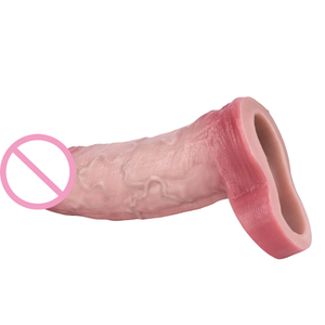 ORALSX 실리콘 페니스 익스텐더 수탉 링 슬리브 현실적인 수탉 슬리브 지연 사정 남근 익스텐더 섹스 인핸서 남성용 - Product Image 6