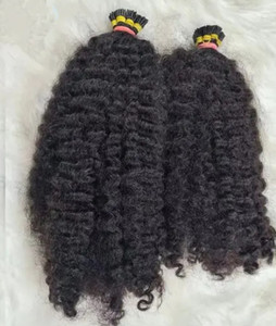Extensiones de Cabello Humano Virgen Birmano Camboyano Crudo 100g con Puntas I, Grosor Completo, Puntas Rizadas, Liso Kinky, Liso, Puntas I Planas - Product Image 2