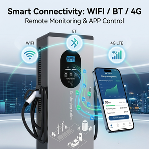 เครื่องชาร์จเร็ว DC 60kW บลูทูธ Wi-Fi อัจฉริยะ4G CCS2 CCS1 gbt ตั้งพื้นที่แอป1.6J จัดการกับระยะไกลสถานีชาร์จเร็ว - Product Image 1