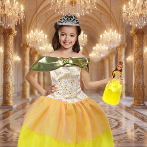 Muñeca de Moda Étnica Princesa con Vestido y Tiara para Niñas de 5 a 7 Años, Vestido Negro con Hombros Descubiertos, Corpiño Brillante y Falda de Satén de 29 cm - Product Image 2