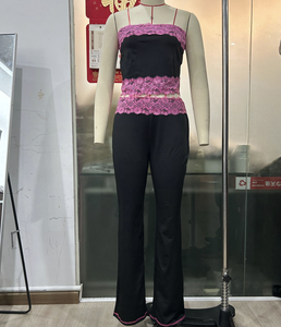 ชุดเซ็ต 2 ชิ้น เสื้อผ้าผู้หญิง PEEQI K25L1168 รุ่นใหม่ สำหรับฤดูใบไม้ผลิและฤดูใบไม้ร่วง ตกแต่งด้วยผ้าลูกไม้ ชุดกางเกงขายาว 2 ชิ้น สไตล์เซ็กซี่ สำหรับผู้หญิง ปี 2026 - Product Image 5