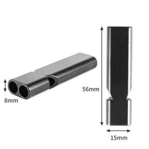Sifflet d'arbitre pour sports de plein air, sifflet de survie à double tube, haute fréquence, en alliage d'aluminium, pour situations d'urgence, camping, randonnée, scoutisme - Product Image 3