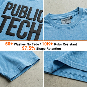 T-shirt Homme Personnalisé Style Designer OEM/ODM 100% Coton Col Rond Effet Délavé Logo Mousse Imprimé en Relief 3D Coupe Ample Style Urbain - Product Image 2