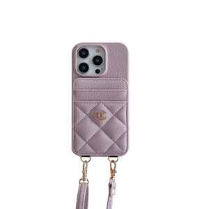 Étui de téléphone de luxe matelassé en cuir avec porte-cartes et cordon pour iPhone 17 16 15 <span class=keywords><strong>Pro</strong></span> Max 14 <span class=keywords><strong>Samsung</strong></span> <span class=keywords><strong>Galaxy</strong></span> S25 Ultra - Product Image 5