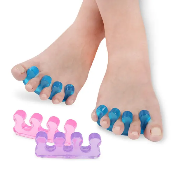 Produk perawatan kaki Gel orthotic medis, pemisah jari kaki silikon, pemisah peregang jari kaki