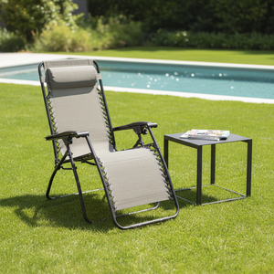 Sedia da Spiaggia Pieghevole con Seduta Alta, Telaio in Metallo, <span class=keywords><strong>Design</strong></span> Moderno, Arredamento da Esterno - Product Image 4