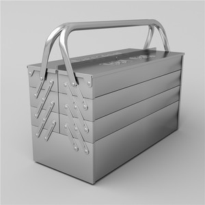 Kotak Peralatan Portabel 4 Tingkat Terbuat dari Baja Tahan Karat, Kotak Penyimpanan Lipat untuk Penggunaan di Rumah dan Taman - Product Image 2