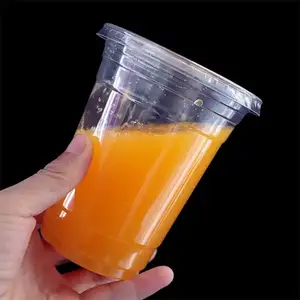 16oz Clear Disposable Plastic Cups Transparent Plastic Party Container For Water Iced Cold Coffee Juice