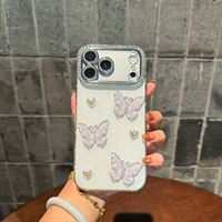 Étui de téléphone antichoc papillon pour Samsung A27 A15 A13 A14 F13 M13, design brillant et scintillant
