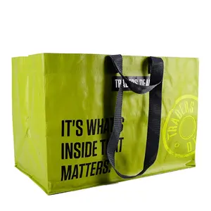China Hersteller benutzer definierte wieder verwendbare Lebensmittel Einkaufstasche Bopp laminierte recycelte PP gewebte Tasche mit Logo gedruckt