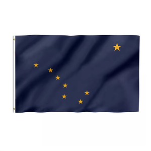 Produit promotionnel Livraison rapide 3x5ft 100% Polyester double face usa 50 drapeau d'état personnalisé drapeau de l'Alaska - Product Image 1