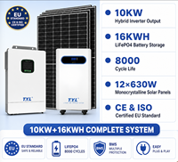 Système solaire hybride T.Y.L 10KW 16KWH LiFePO4 MPPT, onduleur, norme européenne CE ISO, 230V, hors réseau, sur réseau, kit domestique