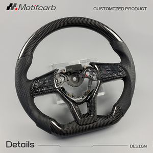 Volant personnalisé en fibre de carbone véritable avec poignées perforées noires pour Nissan Dark Sky Navara Altima Juke Kicks Qashqai - Product Image 3