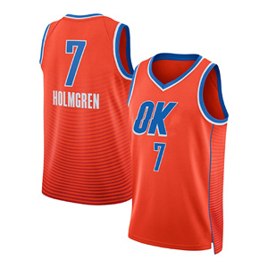 Vente en gros 2026 Oklahoma City 2 # Gilgeous-Alexander 7 # Holmgren 8 #   Maillot de basket-ball américain Williams Jersey avec broderie cousue - Product Image 3