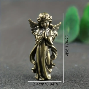 Decorazione d'angelo in ottone: ragazza d'angelo, adatta per regalare amici, decorazioni per la casa, Display da tavolo per soggiorno o camera da letto - Product Image 3