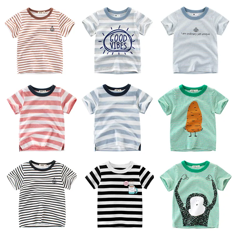 2022 Boys T Shirt Short Sleeves Cotton Tops Girls Baby Children Clothing Summer Tshirt Tee Toddler Clothes for 2-8 Years