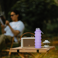 Bouteilles d'eau pliables en silicone pour l'extérieur, gourdes de sport portables et extensibles, anti-fuite, réutilisables, sans BPA