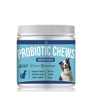 Supplément digestif pour animaux de compagnie de marque privée personnalisé OEM ODM probiotique pour chien et chat friandise aliments mous à mâcher